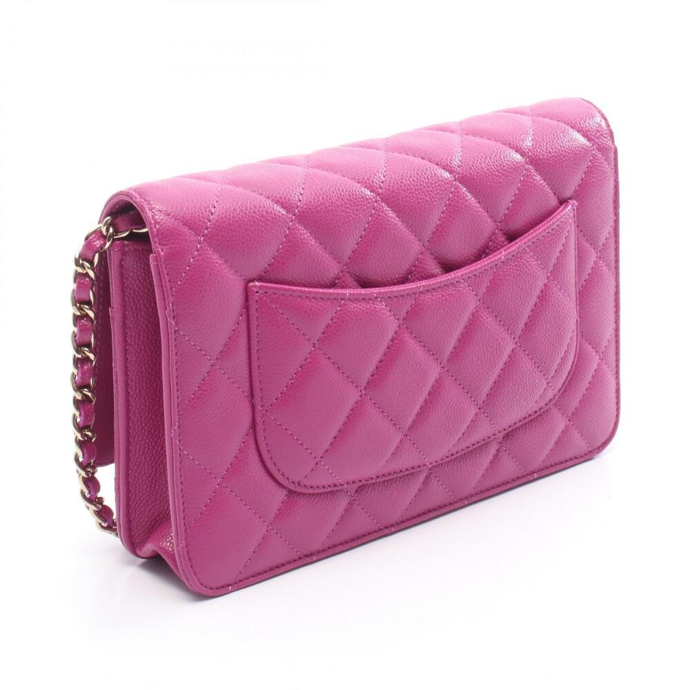 Chanel Pink Shoulder Leather Caviar Calfskin Matelasse Grained Bag Pink